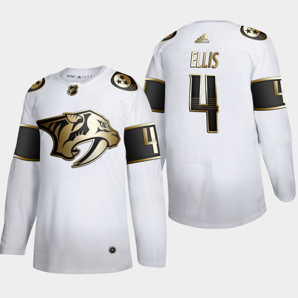 Nashville Predators 4 Ryan Ellis Men Adidas White Golden Edition Limited Stitched NHL Jersey